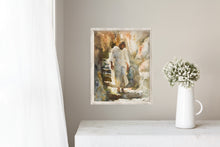 Load image into Gallery viewer, Easter Art of Jesus Christ leaving the tomb, digital art, portrait of Jesus Christ, Christian Gift for Baptism, LDS, Christian artwork, inspirational artwork for Christians, Jesus and the Tomb
