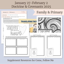 Load image into Gallery viewer, LDS PRimary lesson, helps for primary teachers, My Work Shall go Forth, Come Follow Me lesson for primary, home, gospel centered learning, January 27 to February 5 lesson outline, coloring pages, activity pages, and lesson artwork
