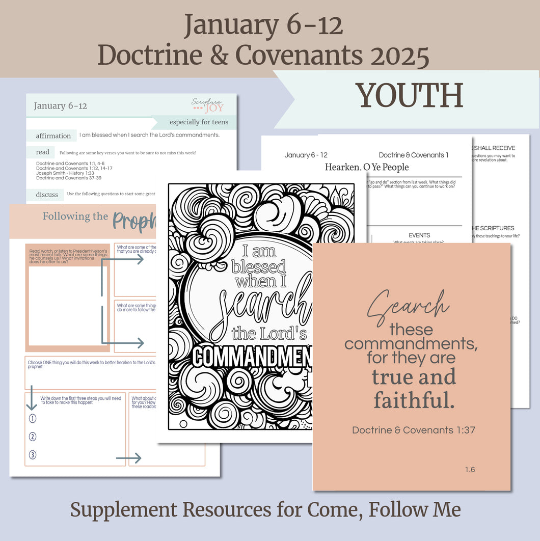 January 6-12, YOUTH Lesson Helps for D&C 