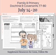 Load image into Gallery viewer, Lesson helps for LDS primary teachers for Come Follow Me 2025 Family scripture study, come follow me for families, FHE lesson outline, primary lesson outline, primary coloring pages, nursery coloring pages, primary activities, activity pages, scripture games, lesson ideas for come follow me, primary children lesson plan, family home evening

July 14-20, Lesson Helps for Home, Church | Primary Come, Follow Me 2025 | D&amp;C 77-78 &quot;I Will Lead You Along&quot; | Coloring, Activities, Games

