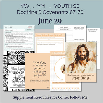 youth lesson plan for young women, young men, aaronic priesthood lesson outline, YW lesson, YM lesson, Young Women Lesson outline, young women lesson plan, lesson helps for young women leaders, teaching young women lesson, lesson helps for LDS youth, Lesson handout, coloring page, scriptures, family home evening for teens,

June 23-29 - LDS Youth Lesson Helps | Youth Sunday School | YW Lesson, YM D&C 67-70 - Come Follow Me, 