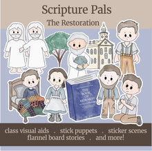 Load image into Gallery viewer, Scripture Pals, Scripture Buddies, Scripture clipart, restoration of the LDS church, church of Jesus Christ of Latter-day Saints, Come, Follow Me Home learning, LDS artwork for teaching primary, FHE, home centered learning CFM
