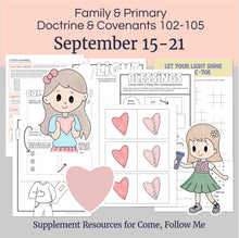 Load image into Gallery viewer, September 15-21 Primary Lesson Plan for Come Follow Me 2025 | Home and Church | D&amp;C 102-105 &quot;After Much Tribulation... Cometh the Blessing&quot;
