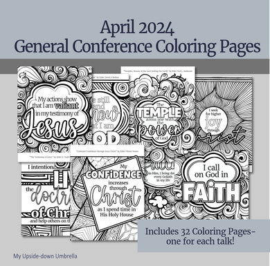 April 2024 General Conference Coloring pages to review general conference talks - coloring pages for LDS  adults
