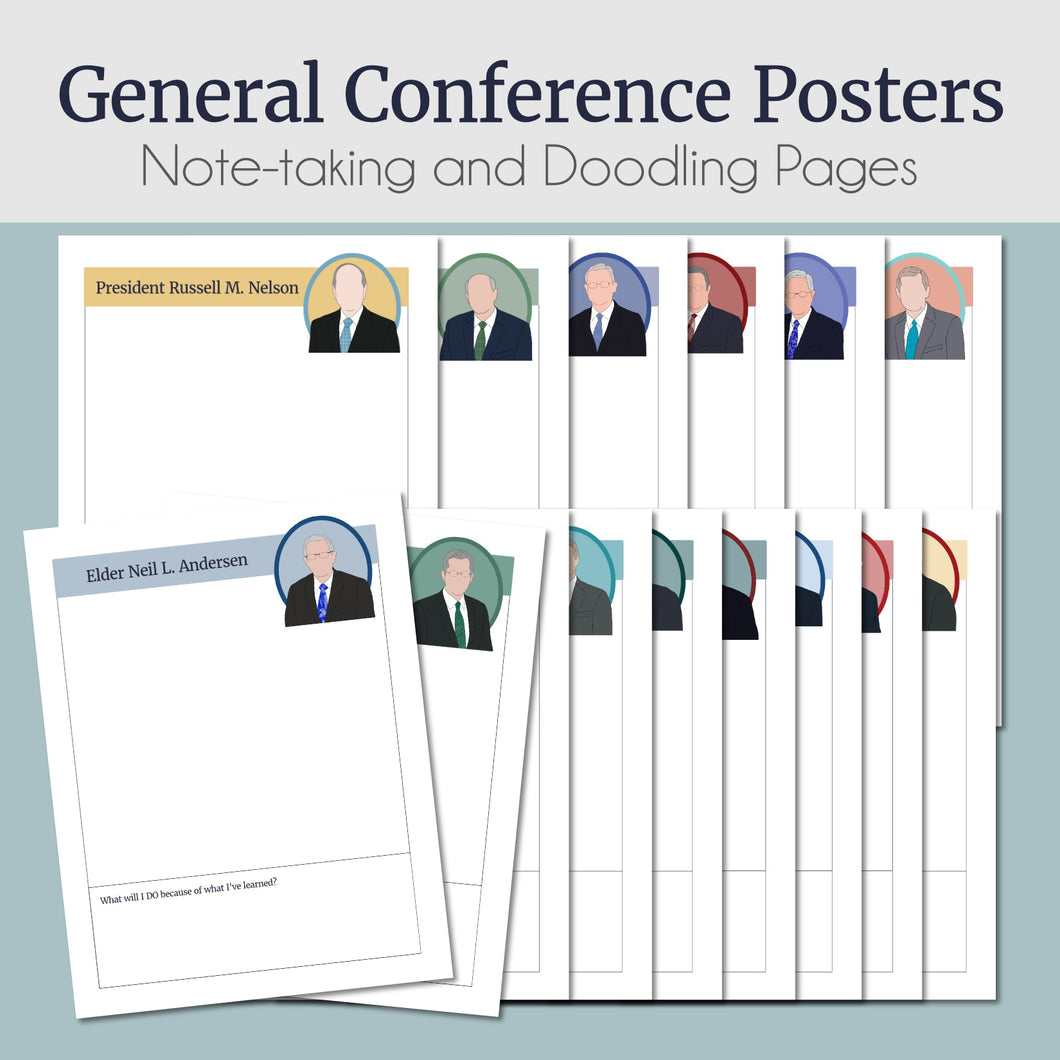 General Conference Posters for Notes and Doodling