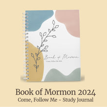 Load image into Gallery viewer, book of mormon come follow me 2024 study journal for LDS YW, LDS women, Relief Society, lds girls book of mormon study guide

