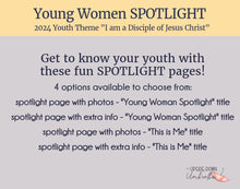 Load image into Gallery viewer, YW 2024 Young Women&#39;s Spotlight - &quot;Behold I Am a Disciple of Jesus Christ&quot;
