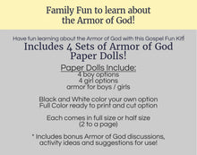 Load image into Gallery viewer, Armor of God Paper Doll Gospel Fun Kit
