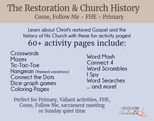 Load image into Gallery viewer, The Restoration and Church History Activity Pages
