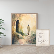 Load image into Gallery viewer, Easter Art - Victory over death, Jesus Christ digital art, portrait of Jesus Christ, Christian Gift for Baptism, LDS art, Christian artwork, inspirational artwork for Christians, Jesus and the Tomb
