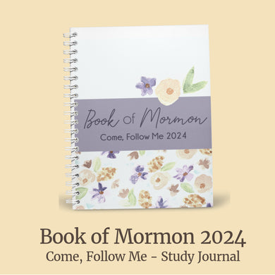 book of mormon journal study guide for Come, Follow Me 2024, Watercolor Lilac 
