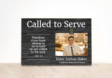Load image into Gallery viewer, LDS Elder / Missionary Plaque, Personalized Called to Serve Picture Frame
