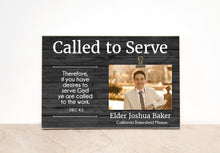 Load image into Gallery viewer, LDS Sister Missionary Plaque, Personalized Called to Serve Picture Frame
