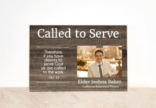 Load image into Gallery viewer, LDS Sister Missionary Plaque, Personalized Called to Serve Picture Frame
