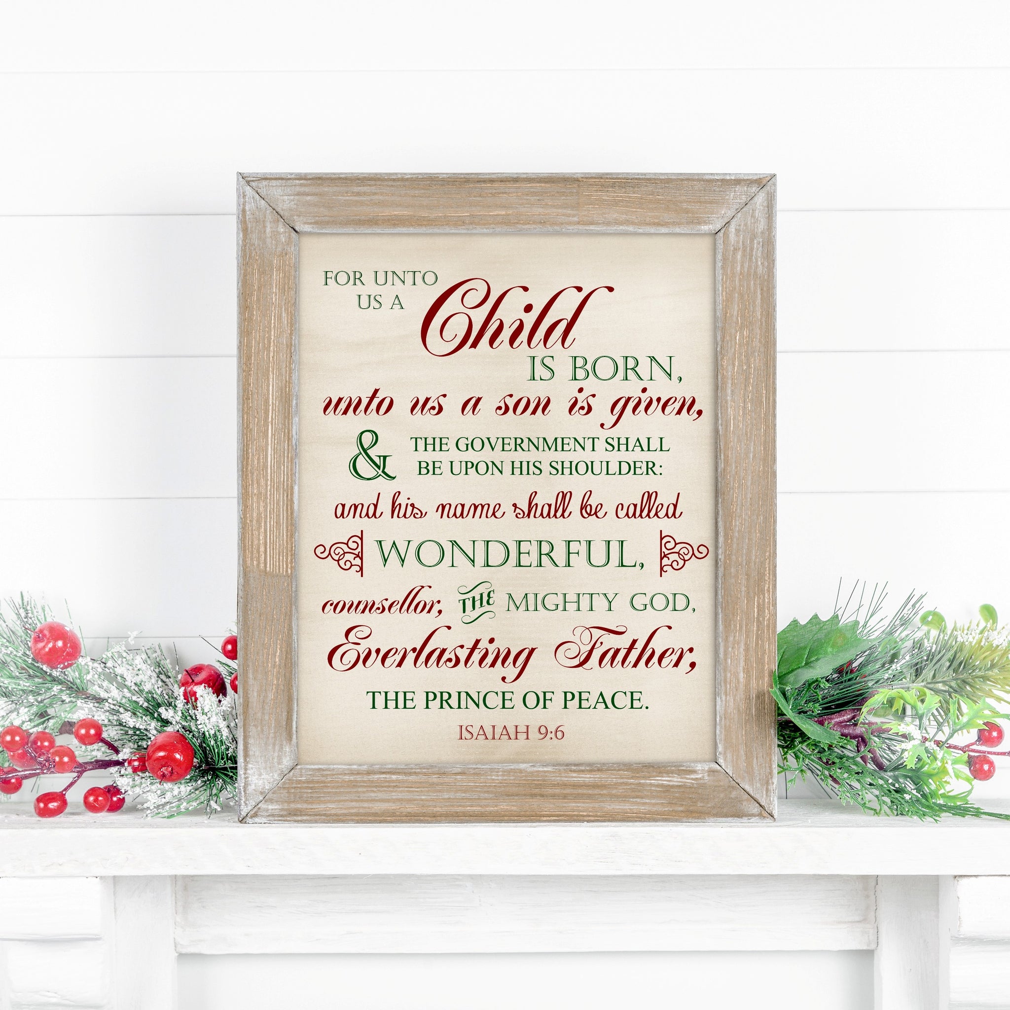 isaiah 9:6 - for unto us a child is born | farmhouse christmas