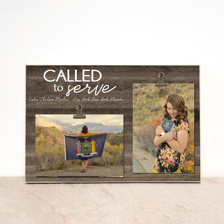 LDS Missionary Personalized Picture Frame; Called to Serve Sister Missionary Plaque