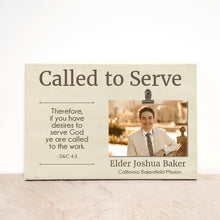 Load image into Gallery viewer, LDS Elder / Missionary Plaque, Personalized Called to Serve Picture Frame
