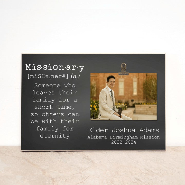 lds elder missionary photo frame personalized with name and mission