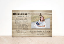 Load image into Gallery viewer, Missionary Frame for LDS Sister Missionary, Personalized Called to Serve Photo Frame
