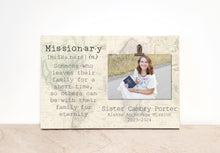 Load image into Gallery viewer, Missionary Frame for LDS Sister Missionary, Personalized Called to Serve Photo Frame
