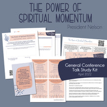 Load image into Gallery viewer, The Power of Spiritual Momentum by President Russell M Nelson - General conference talk guide from april 2022
