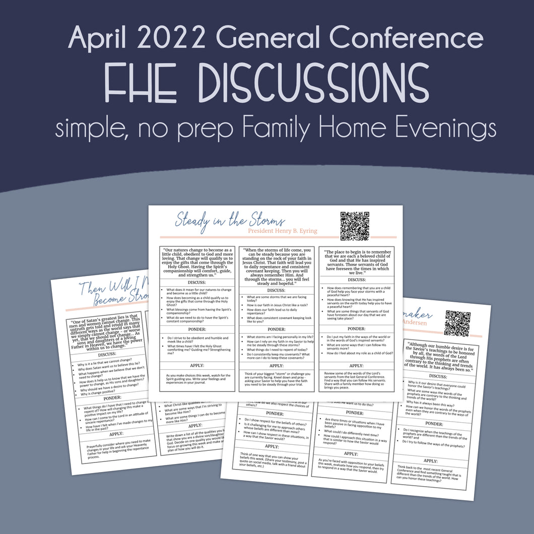 FHE lesson for April 2022 General Conference 