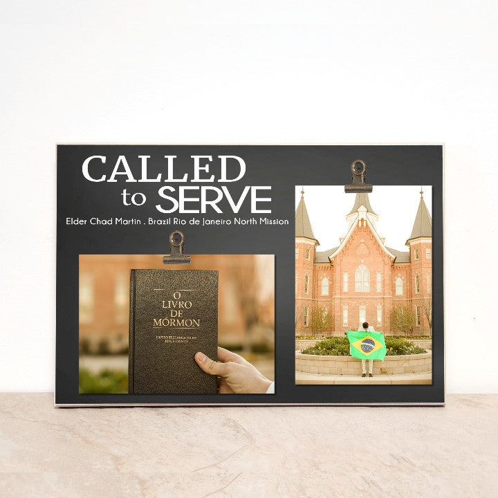 called to serve missionary photo frame, gift for missionary, missionary mom gift frame photo frame with 2 clips 