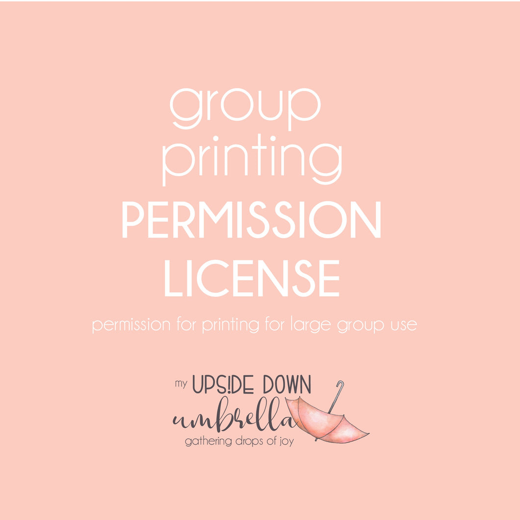 Permissions License for GROUP Printing