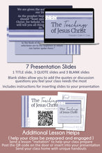 Load image into Gallery viewer, Relief Soceity Lesson ideas and lesson plan for The Teachings of Jesus Christ by Dallin H Oaks APril 2023
