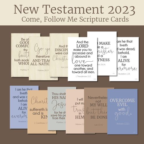 printable home decor New Testament scripture cards for come follow me 2023 - LDS scripture study