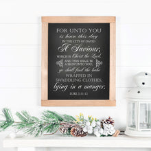 Load image into Gallery viewer, luke 2 scripture christmas printable for fireplace or mantle
