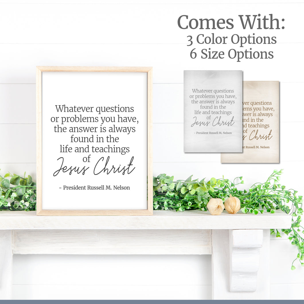 The answer is always jesus christ farmhouse printable president nelson april 2023 general conference